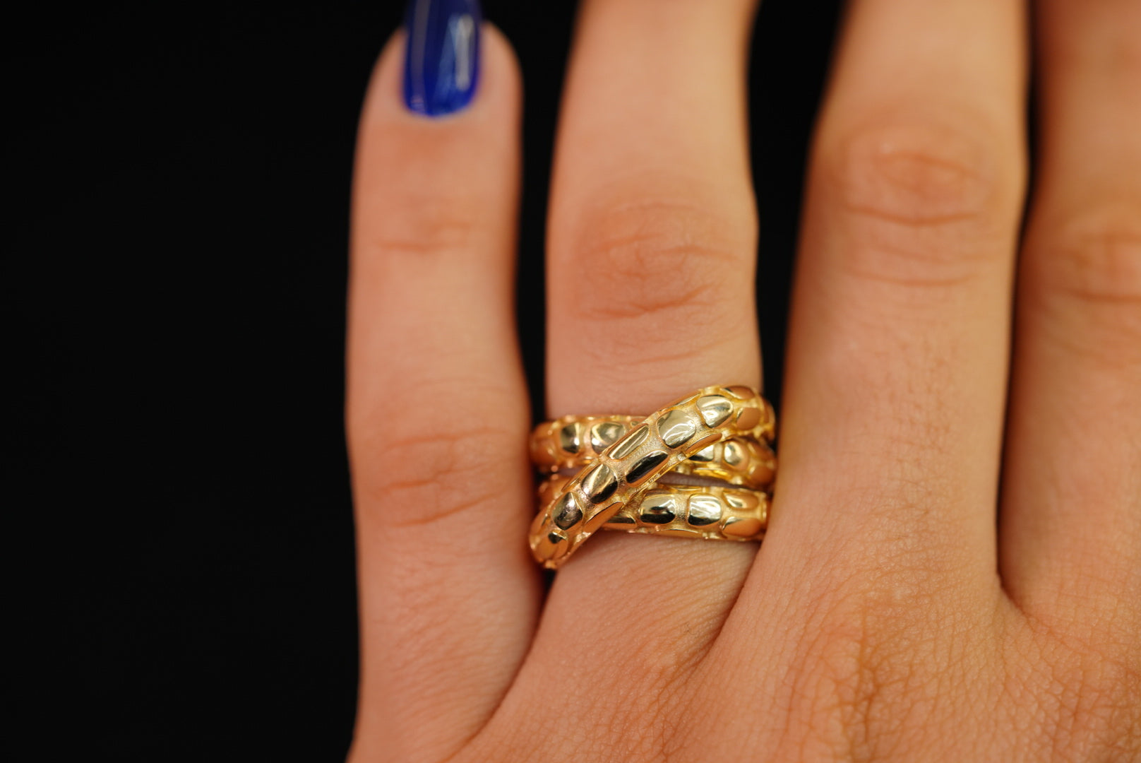 14k Triple Line Stripe Ring