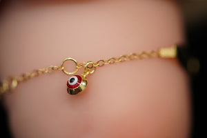 14k ID Bracelet with Two Eye