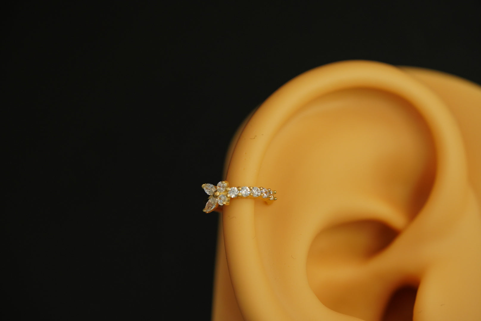 14k Crystal Butterfly Earcuff