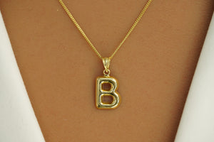 10k Chubby Initial Pendant