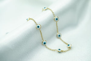 14k Eye Rolo Anklet