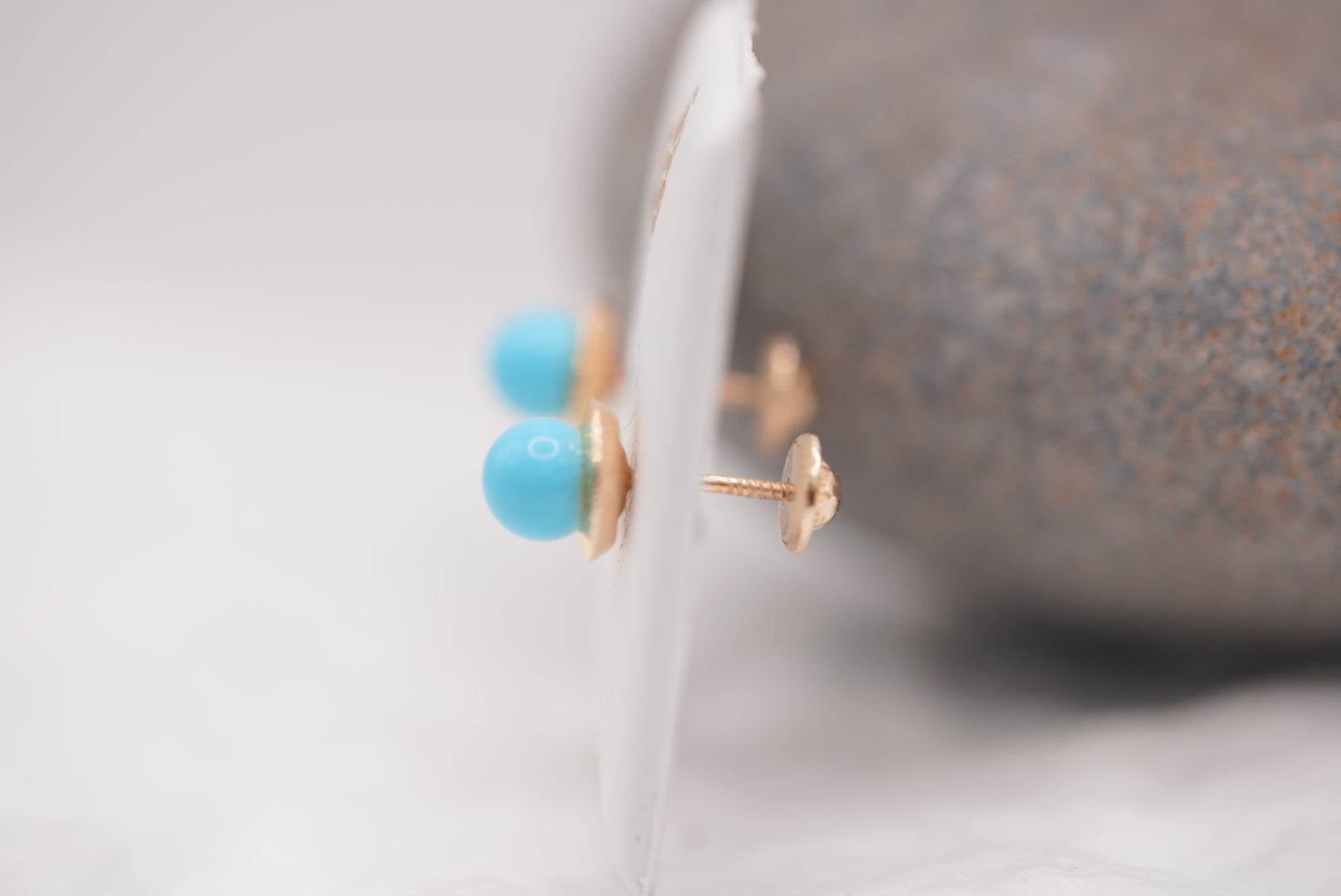 14k Earrings - Blue Spheres