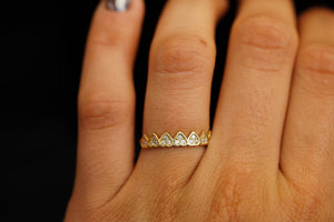 14k Crystal Hearts Ring