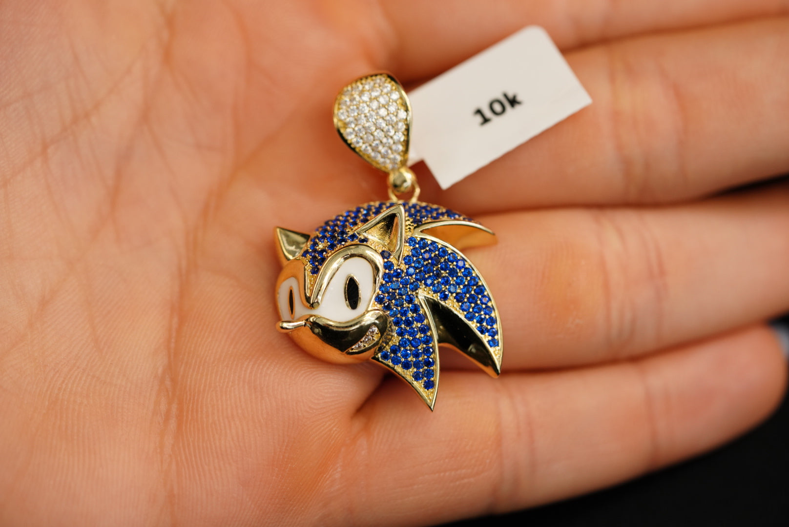 10k Crystal Fox Pendant