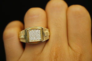 14k Crystal Square Ring