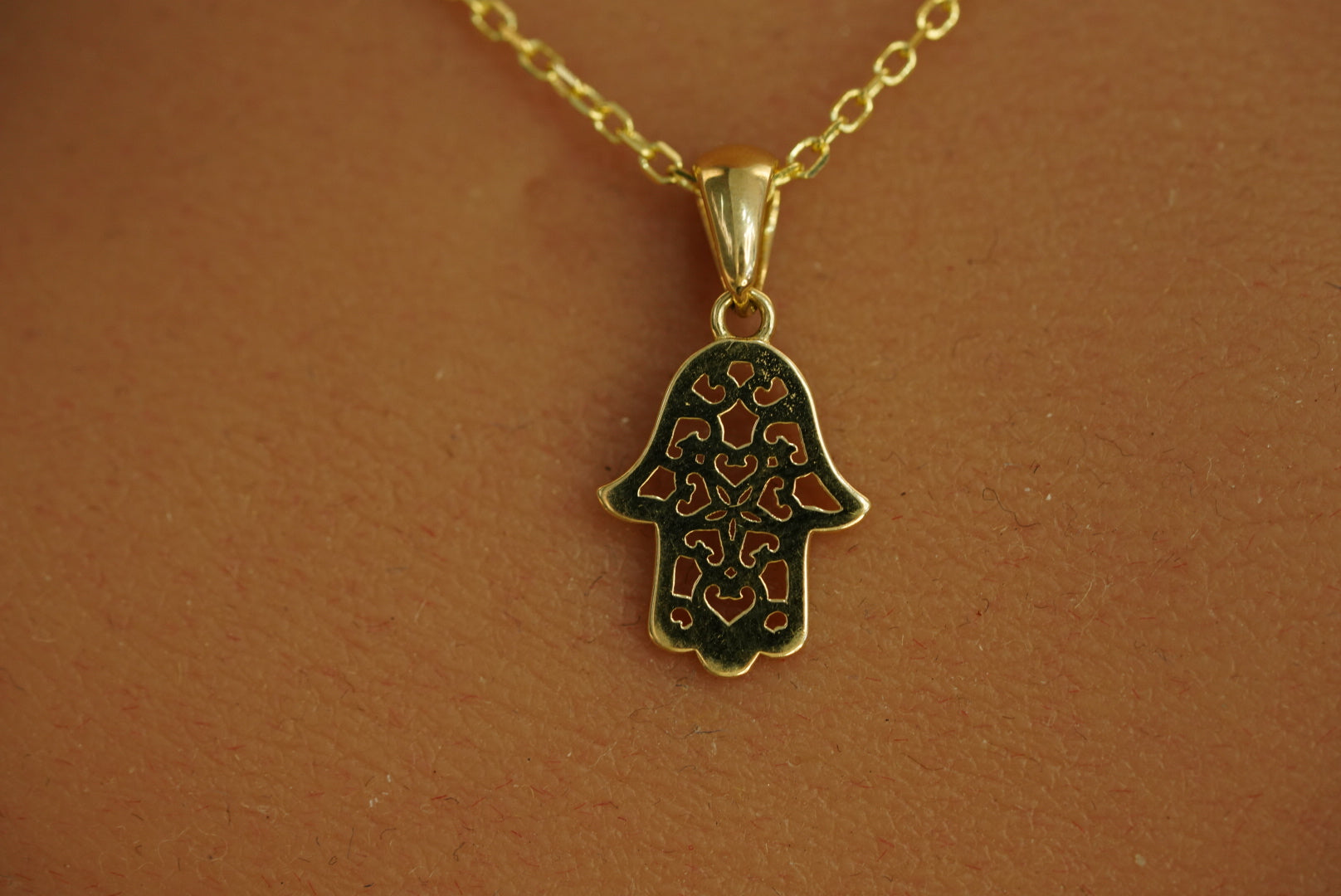 14k Hamsa Hand Necklace