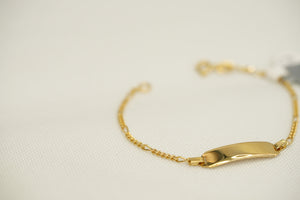 18k Cuban Link ID Baby Bracelet