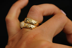 14k Textured Matrimony Trio Set