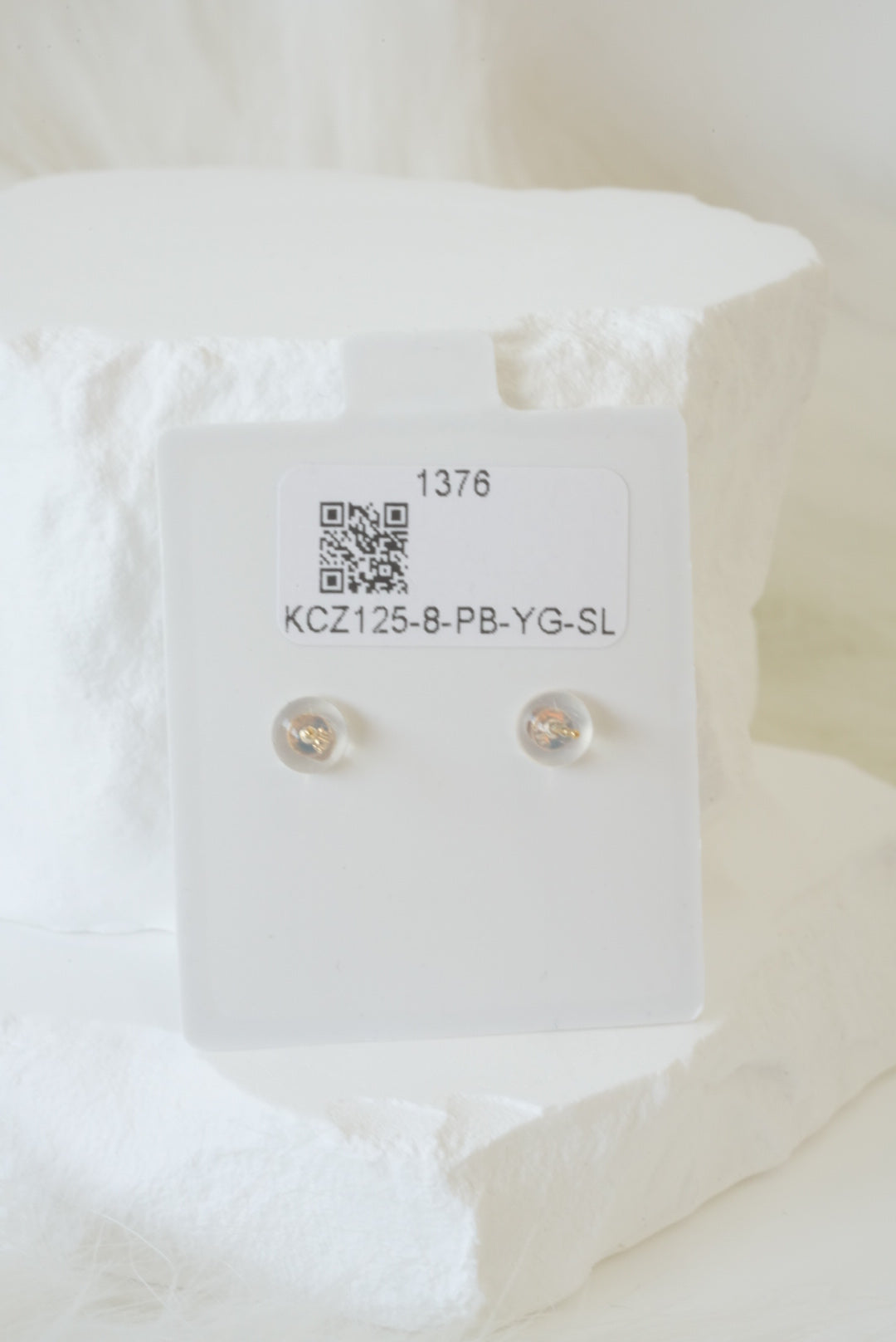 14k Baby Earrings - Square Stones