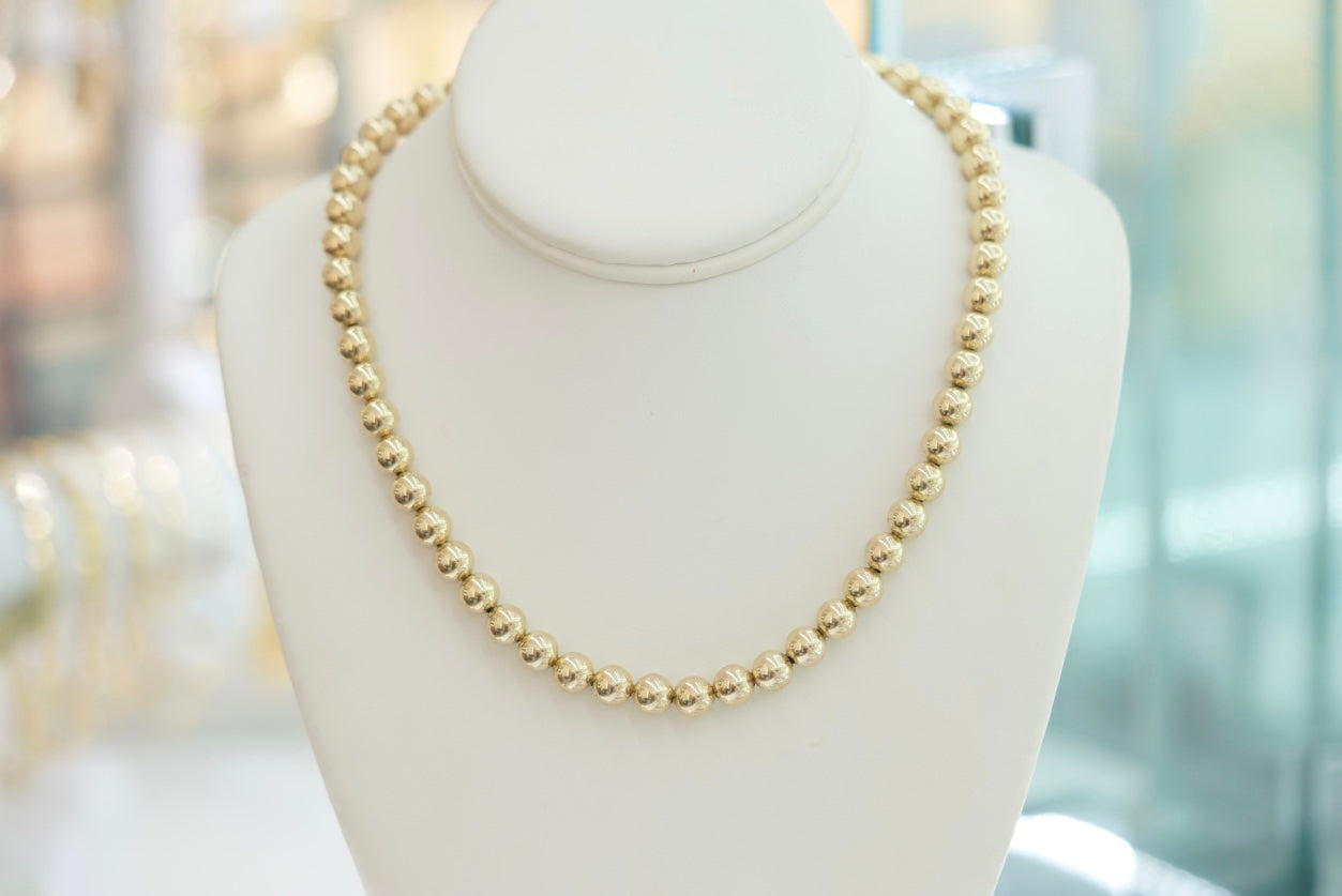 10k Necklace - Elegant Spheres