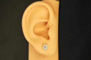 14k Diamond Squared Earring