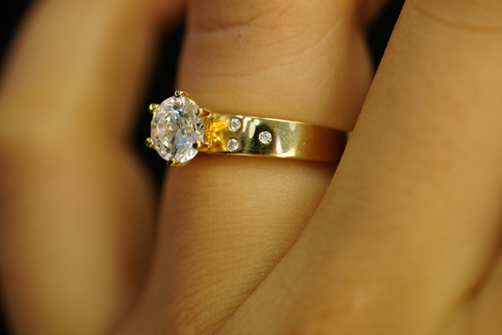 14k Crystals Engagement Ring