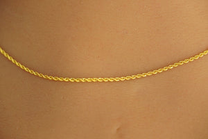 18k Rope Chain with Round Pendant