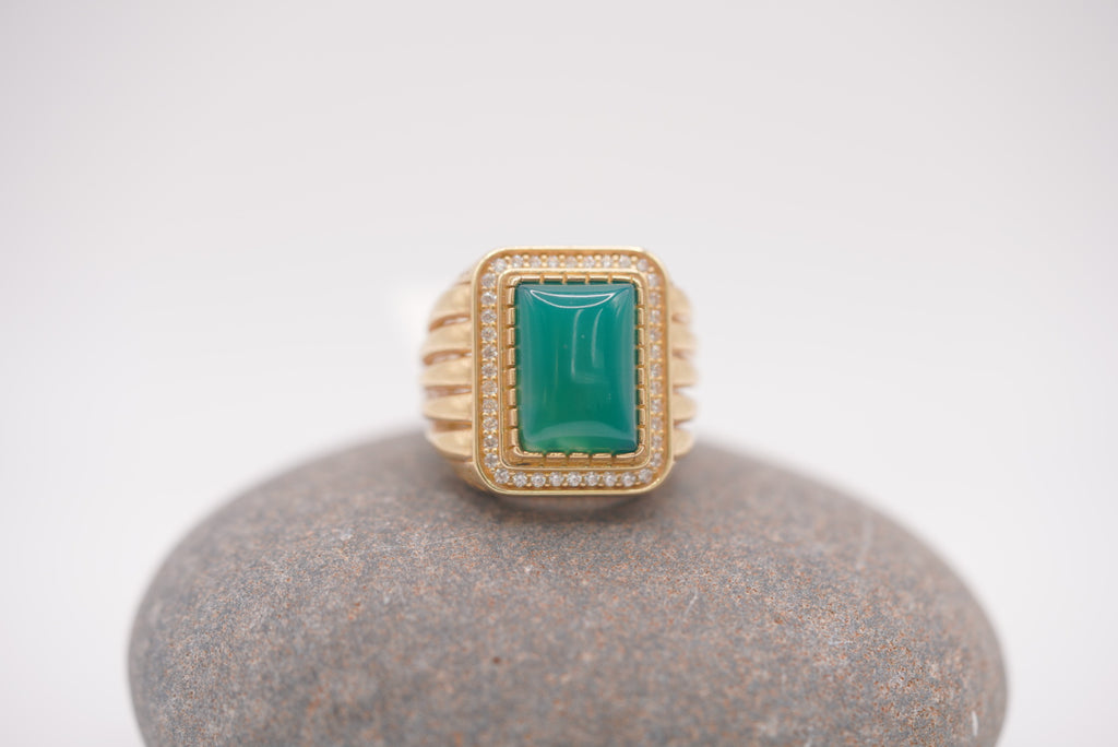 10k Women’s Ring - Green Emblem