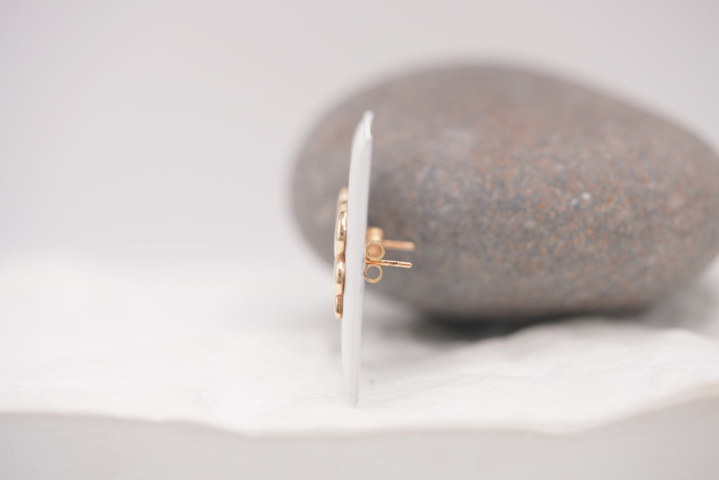 14k Women’s Earrings - Heart Rows