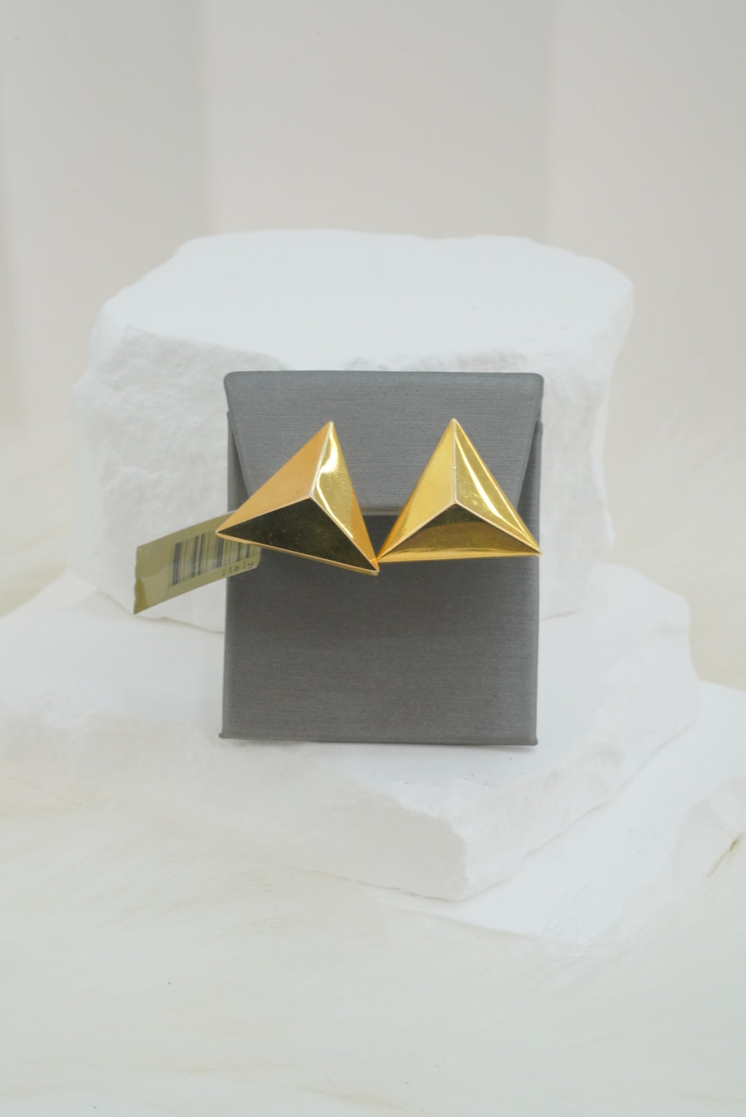 14k Earrings - Puffed Triangles