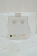 14k Earrings - Diamond White Square