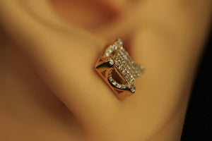 10k Moisanite Dimensional Square Earring