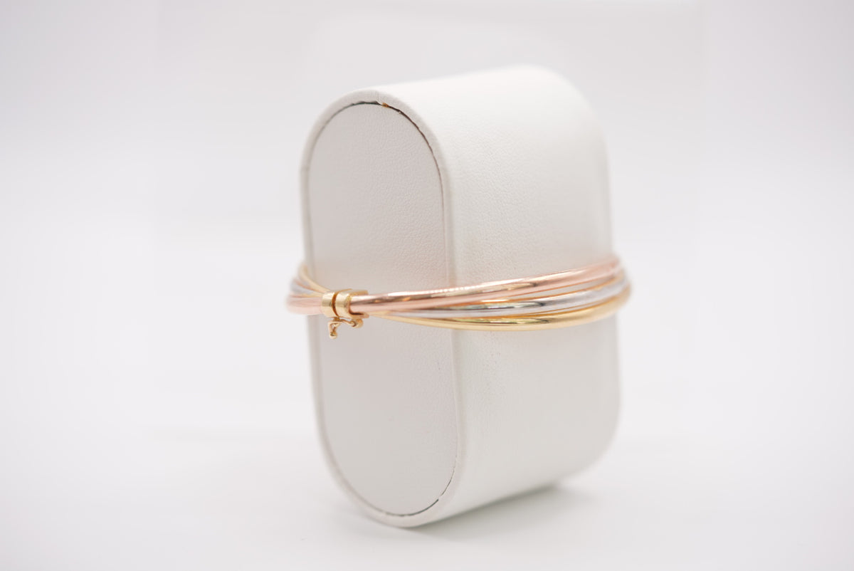 14k Tri Color Bracelet - Delicate Beauty
