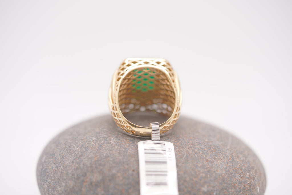 10k Women’s Ring - Green Emblem