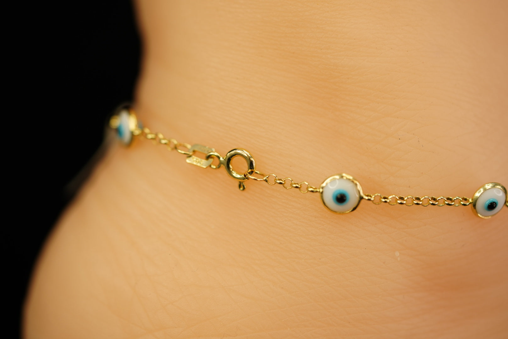 14k Eye Rolo Anklet