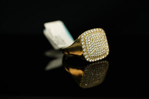 10k Squared Crystals Ring