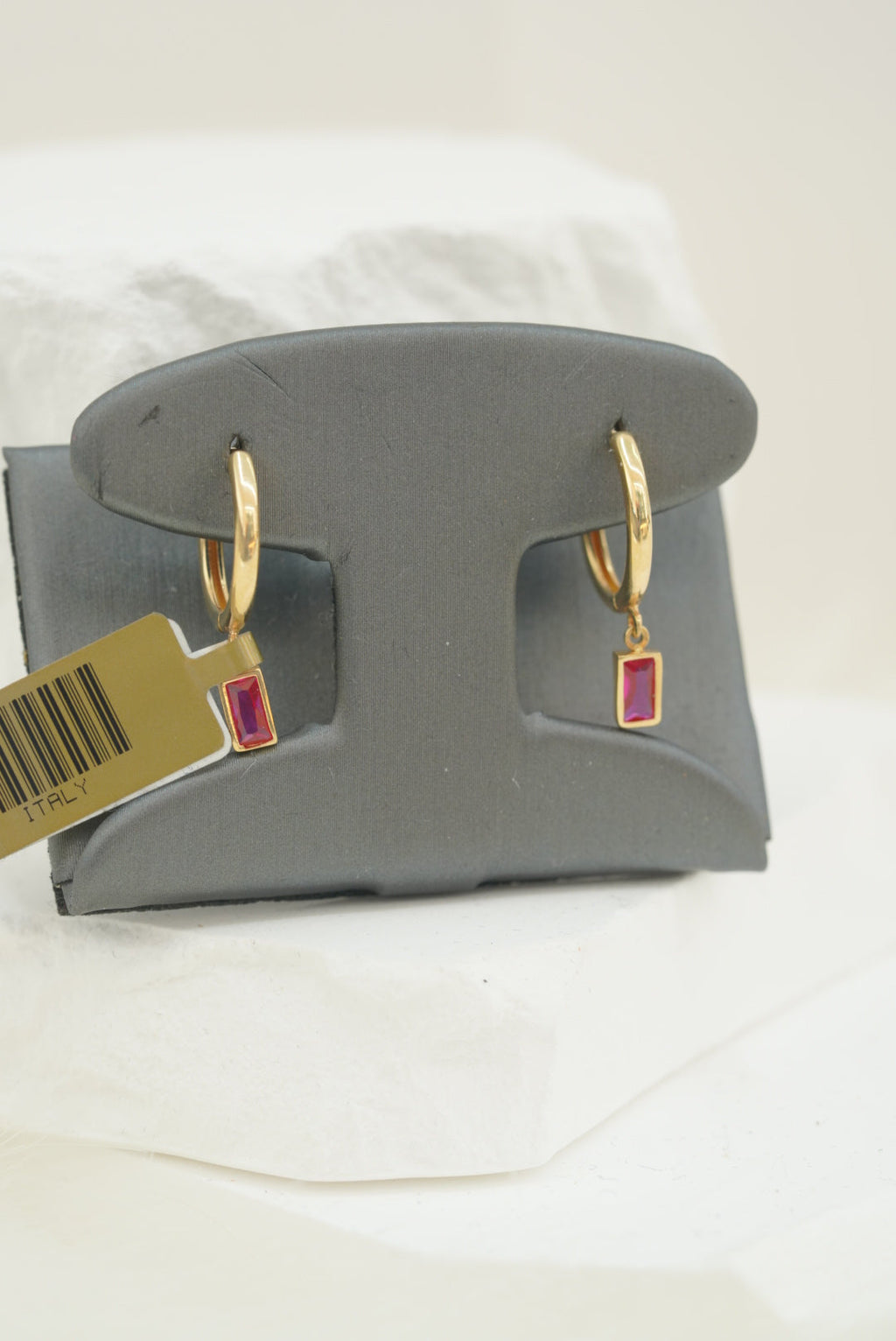 14k Hoops - Red Stone
