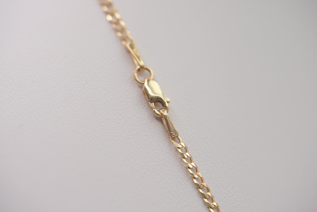 14k D Cut Chain with Pendant - Faith & Peace