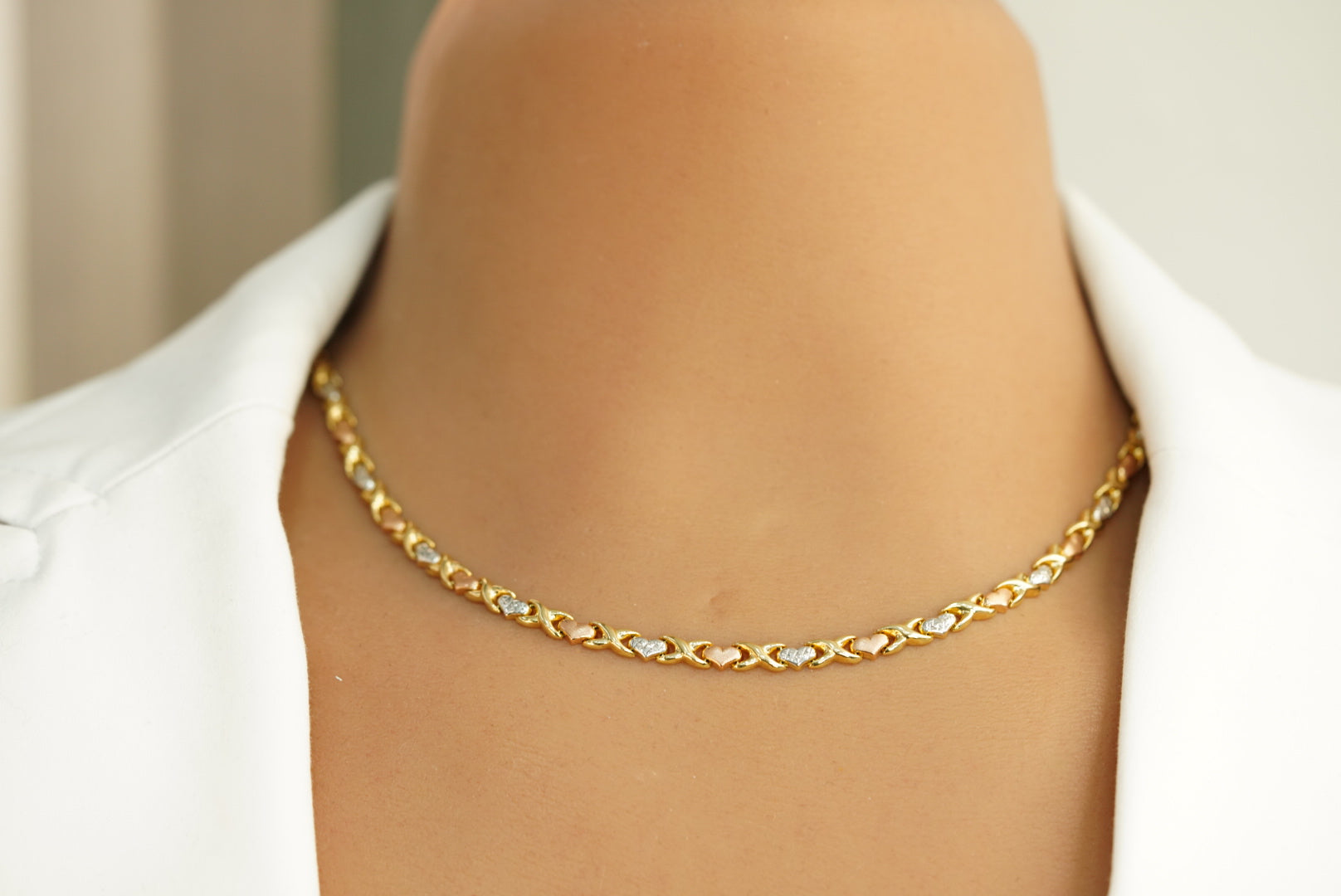 14k XO Necklace and Bracelet Set