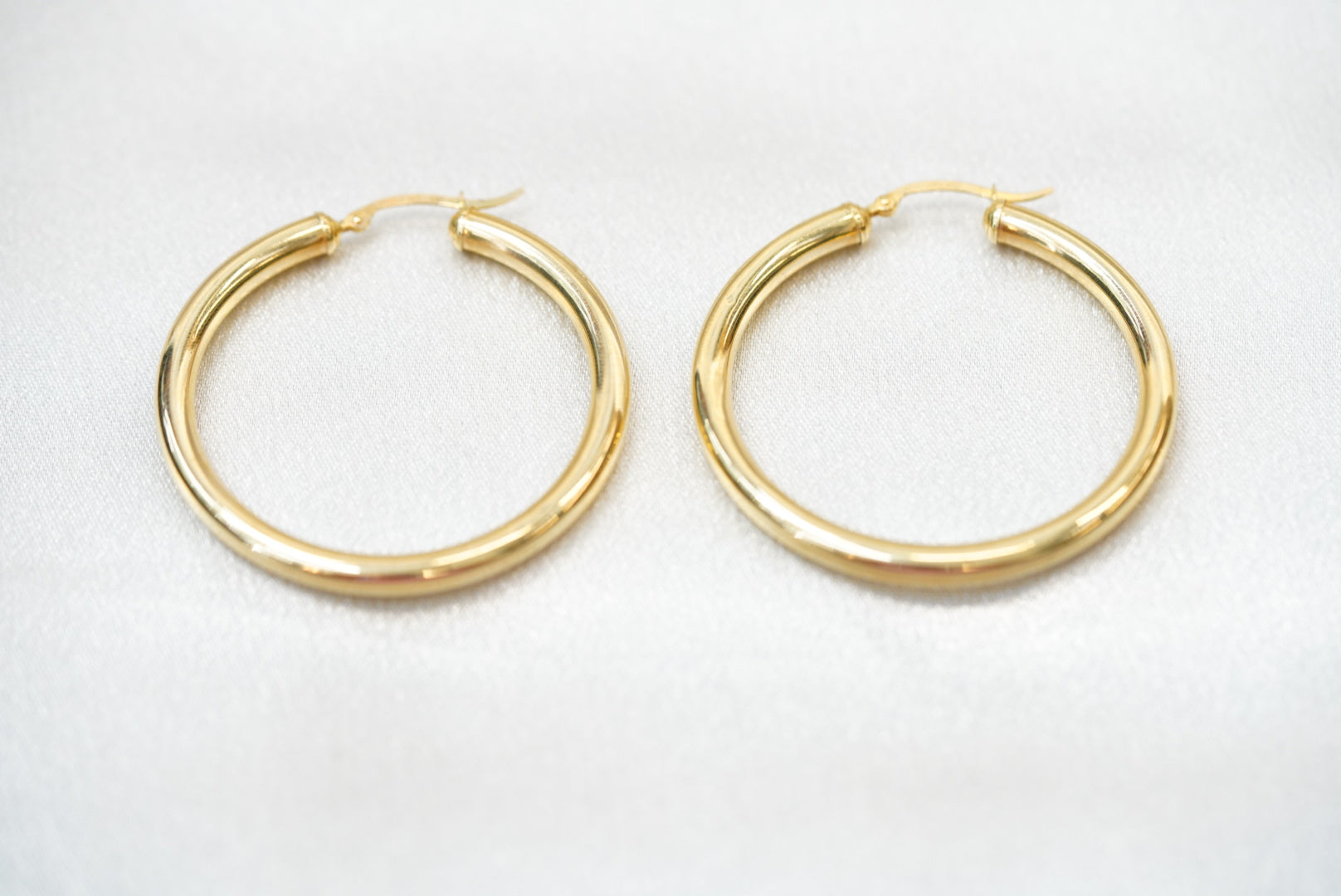 14k Plain Hoops - Timeless Style