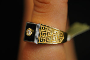 14k Black Abstract Teo Gold Ring