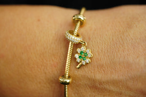 10k Clover Cable Bracelet