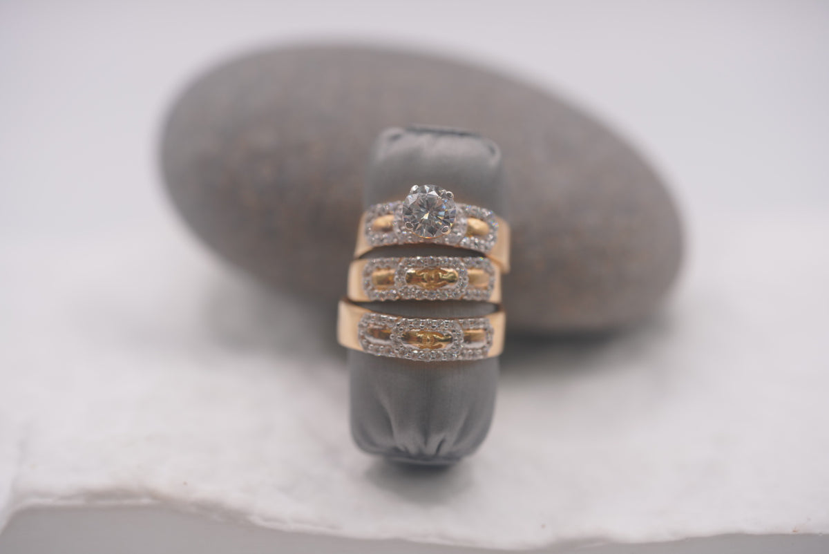 14k Matrimony Rings - Amor Vincit