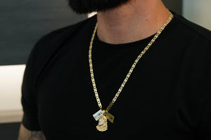 14k 3 Golds Chain with Jesus Christ Pendant