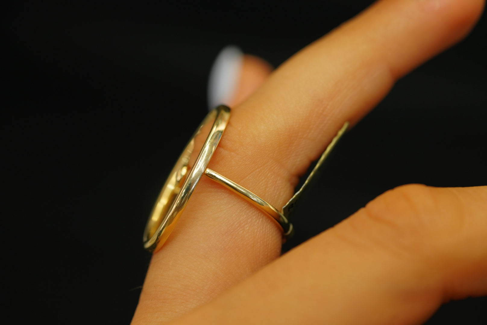 14k Oval Crystal Ring