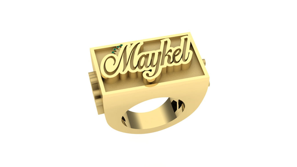 Big Custom Ring - Your Name in Gold