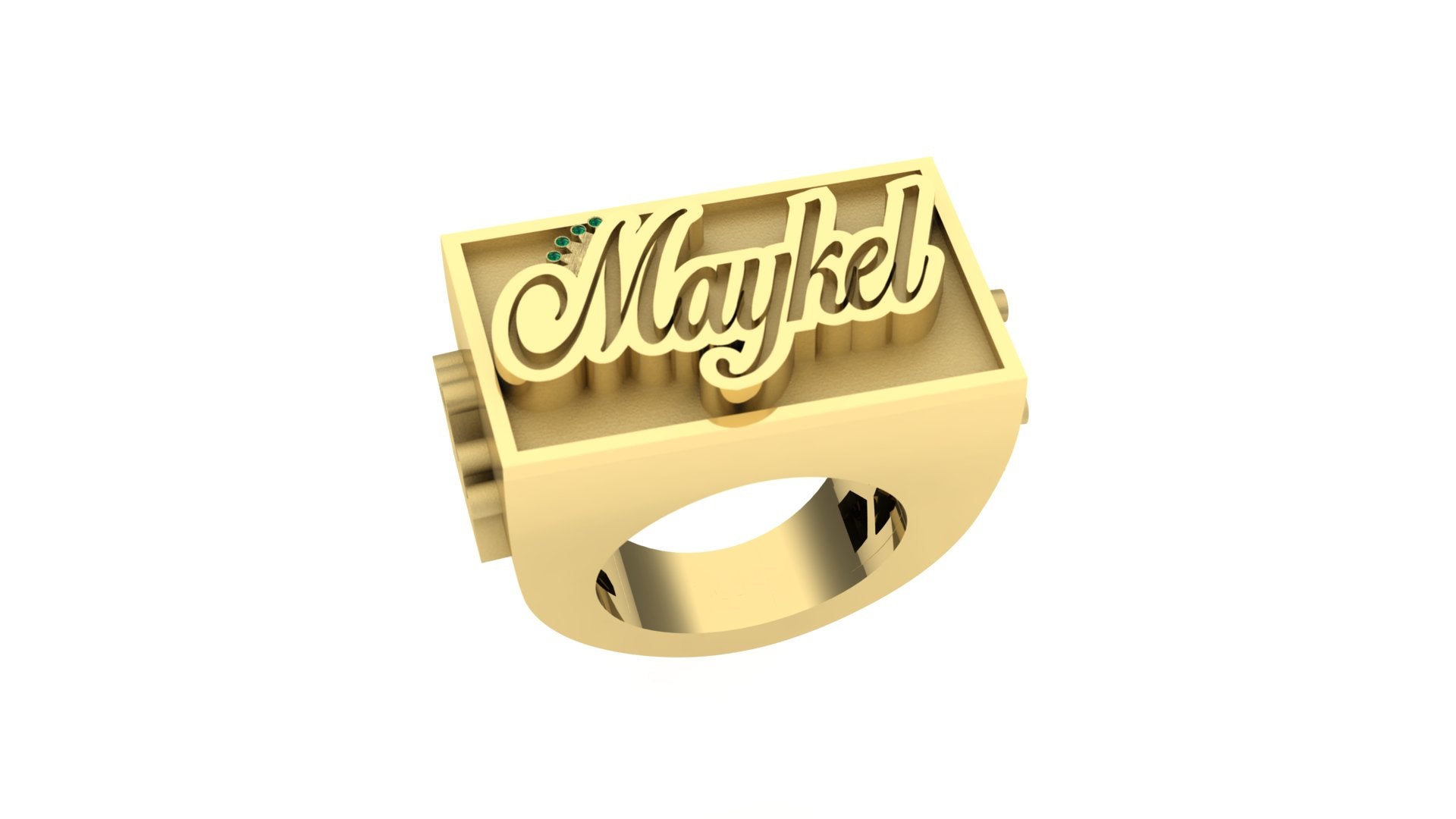 Big Custom Ring - Your Name in Gold