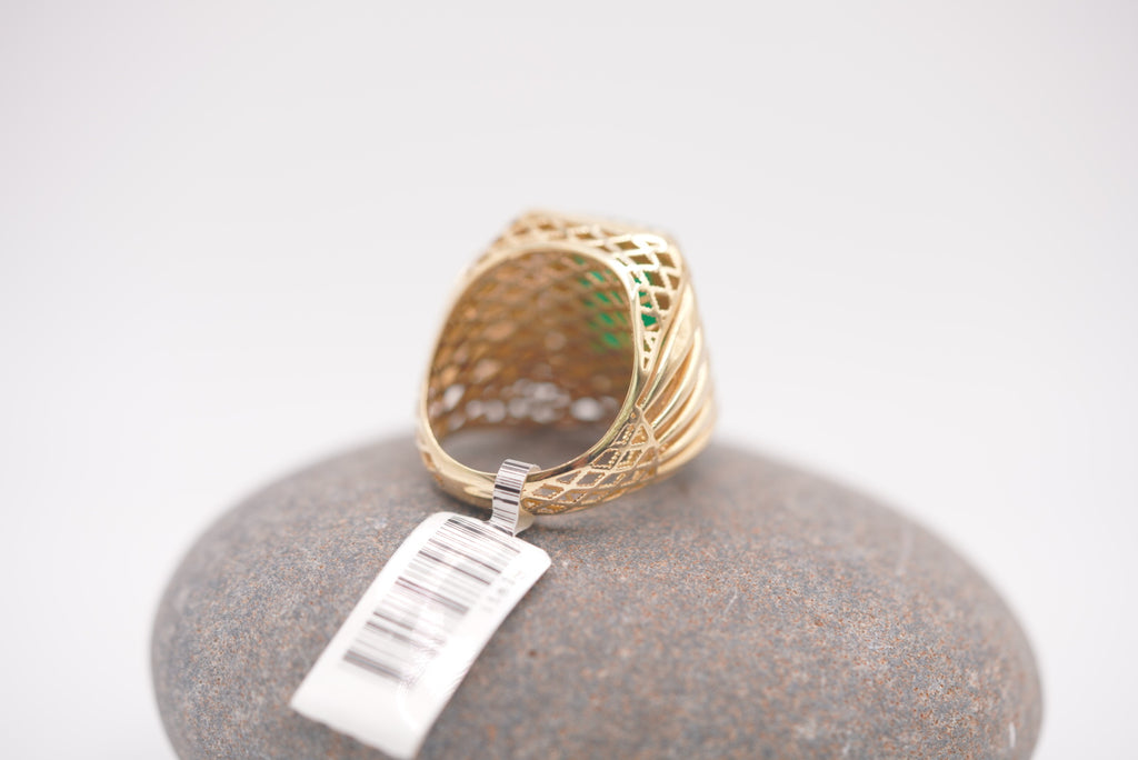 10k Women’s Ring - Green Emblem