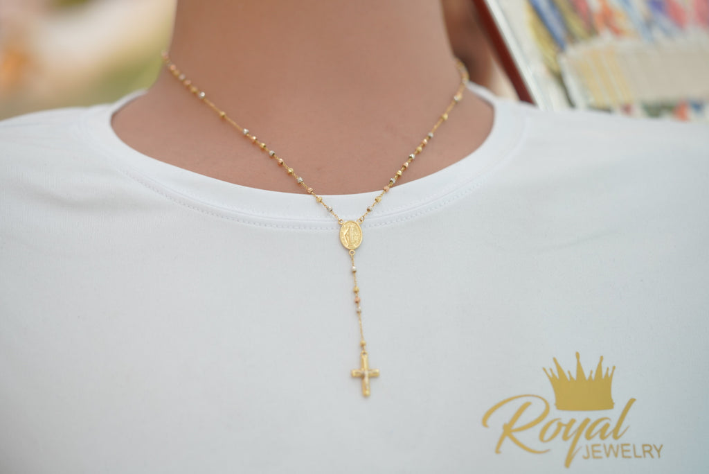 14k Women’s Rosary - Faith in Gold