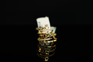 10k I <3 U with Crystals Design Ring