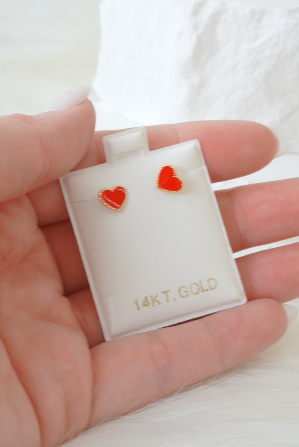 14k Baby Earrings - Pure Red