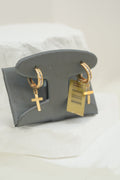 14k Hoops - Crystal & Cross