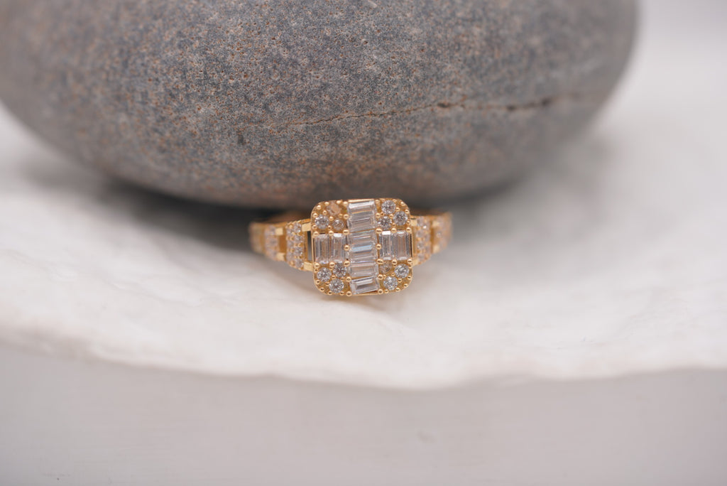 14k Engagement Ring - Bold Square
