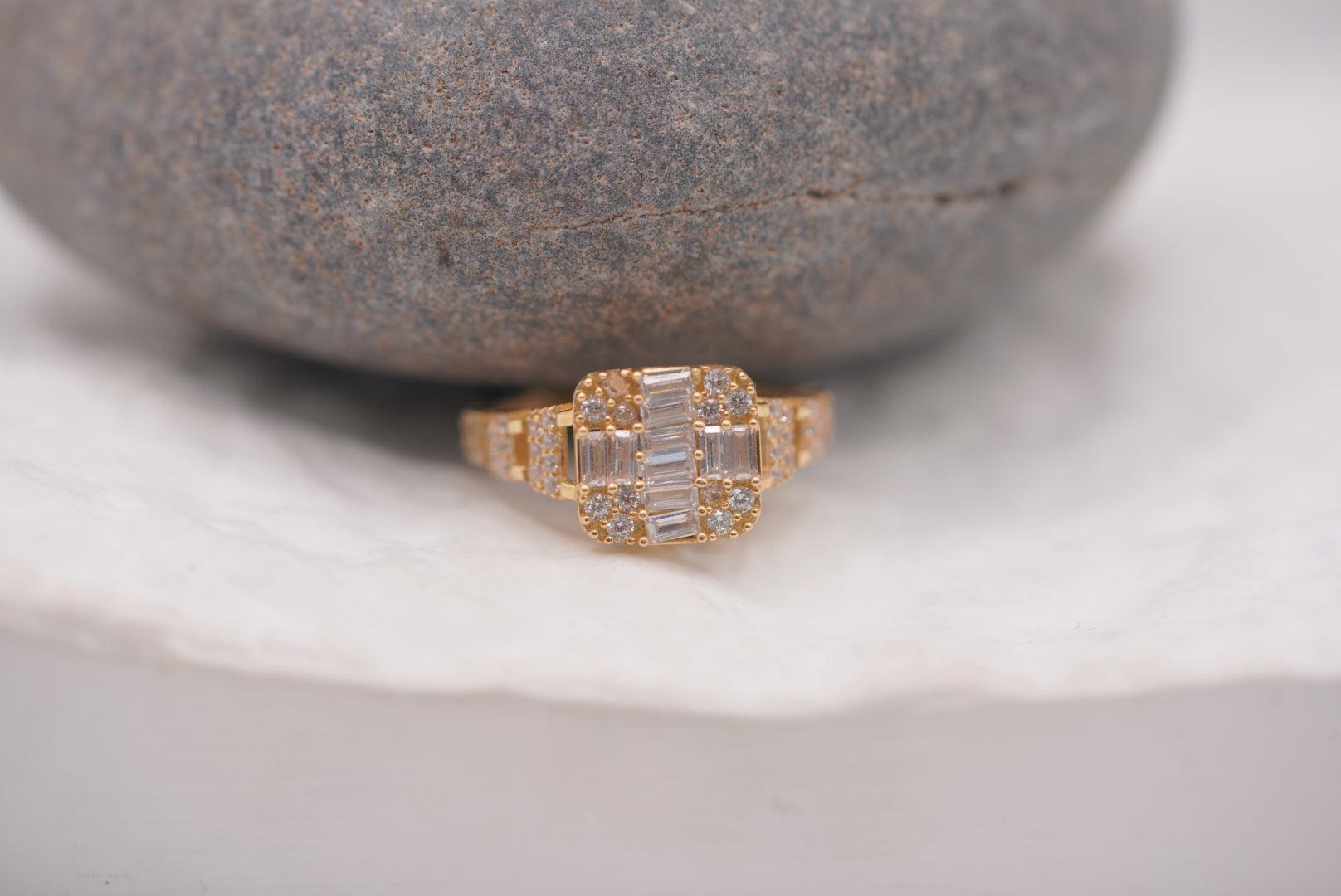 14k Engagement Ring - Bold Square