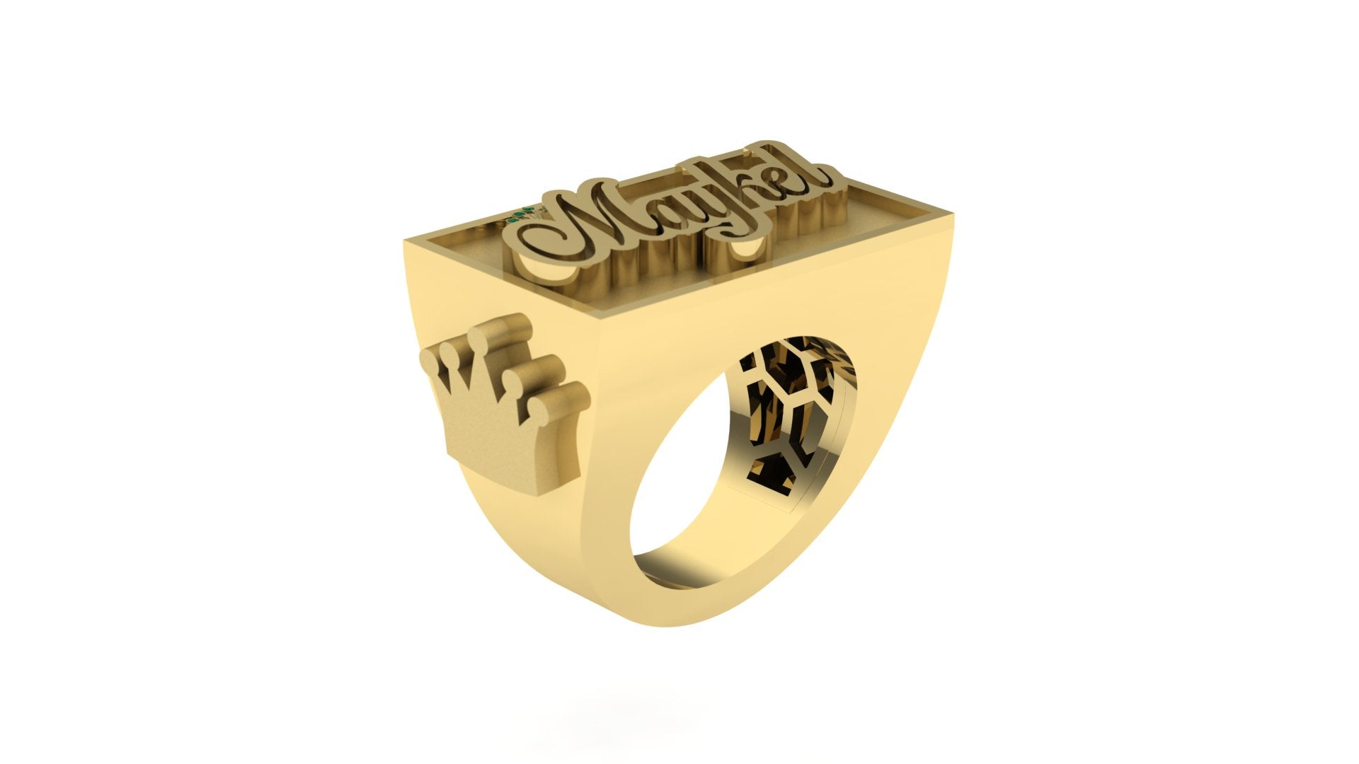 Big Custom Ring - Your Name in Gold