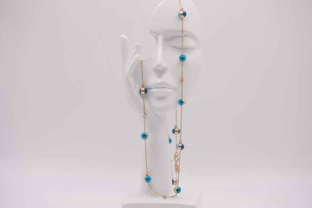 14k Women’s Chain - Blue Spheres