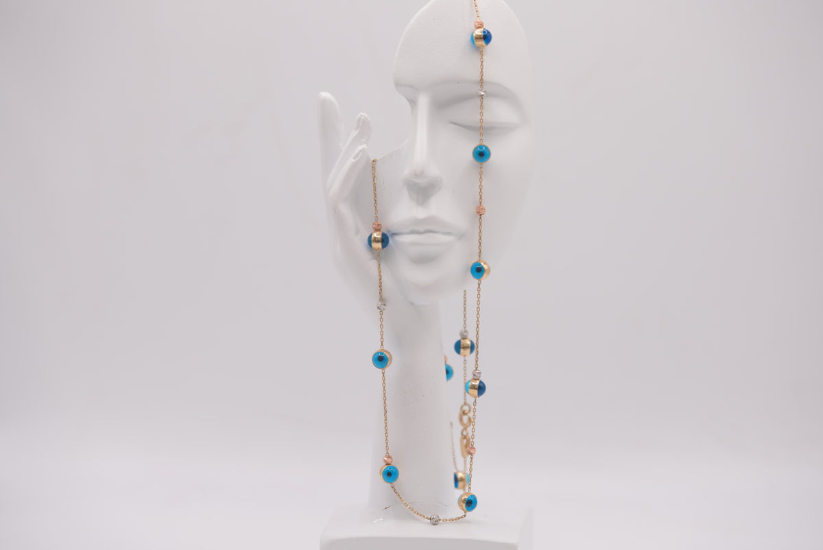 14k Women’s Chain - Blue Spheres