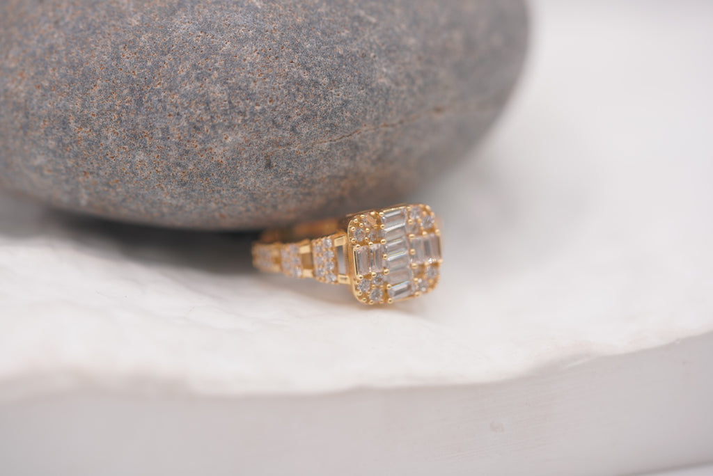 14k Engagement Ring - Bold Square