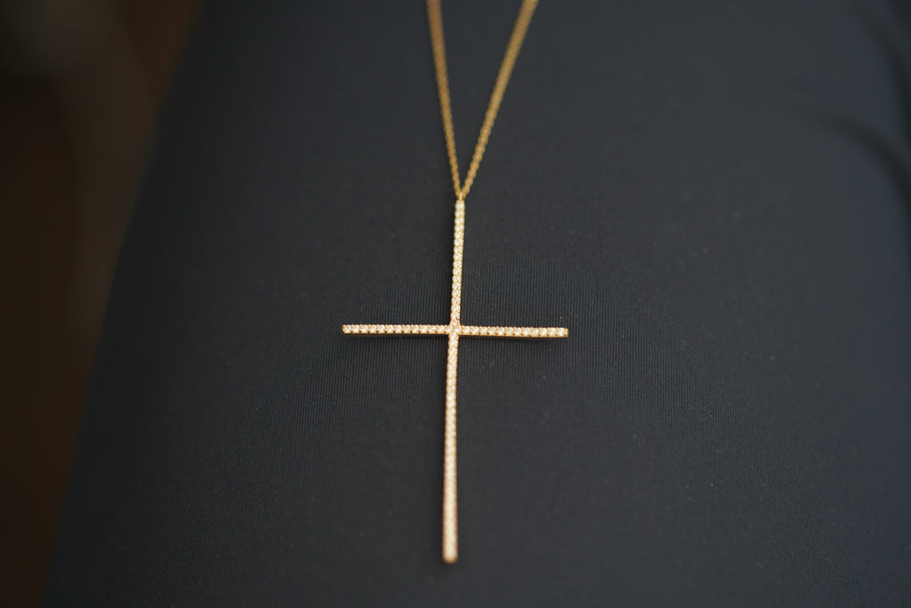 14k Necklace - Bold Cross