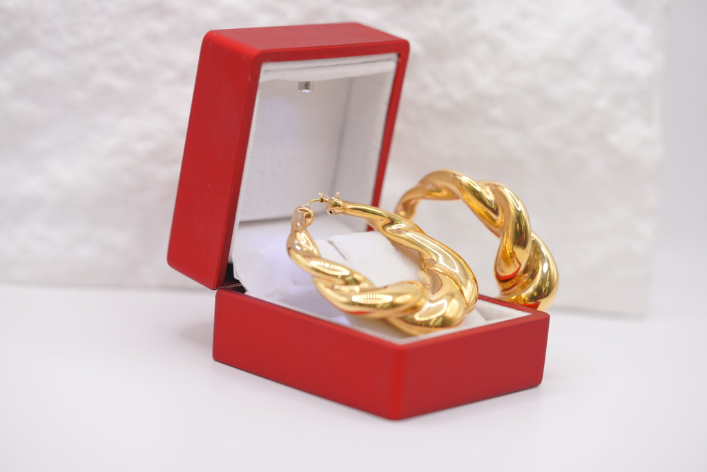 14k Hoop Earrings - Sleek Halo